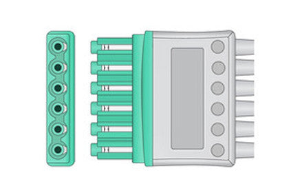 draeger Compatible ECG leadwire set multimed 6 Lead Snap connector1