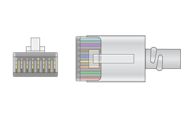 GE AM4/AM5 Compatible Coiled EKG Trunk Cable