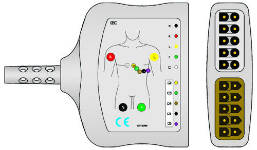 Schiller Compatible EKG Trunk Cable (Short Screw)