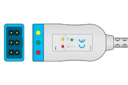 Philips m1580a m1600a Compatible ECG trunk Cable 3 Lead