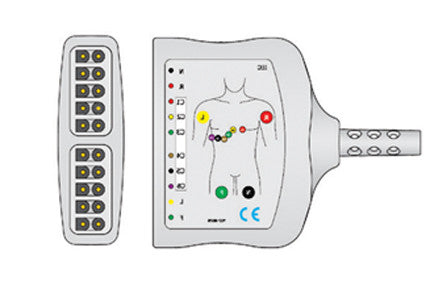 Spacelabs Compatible 12 lead ECG trunk Cable 12 Lead